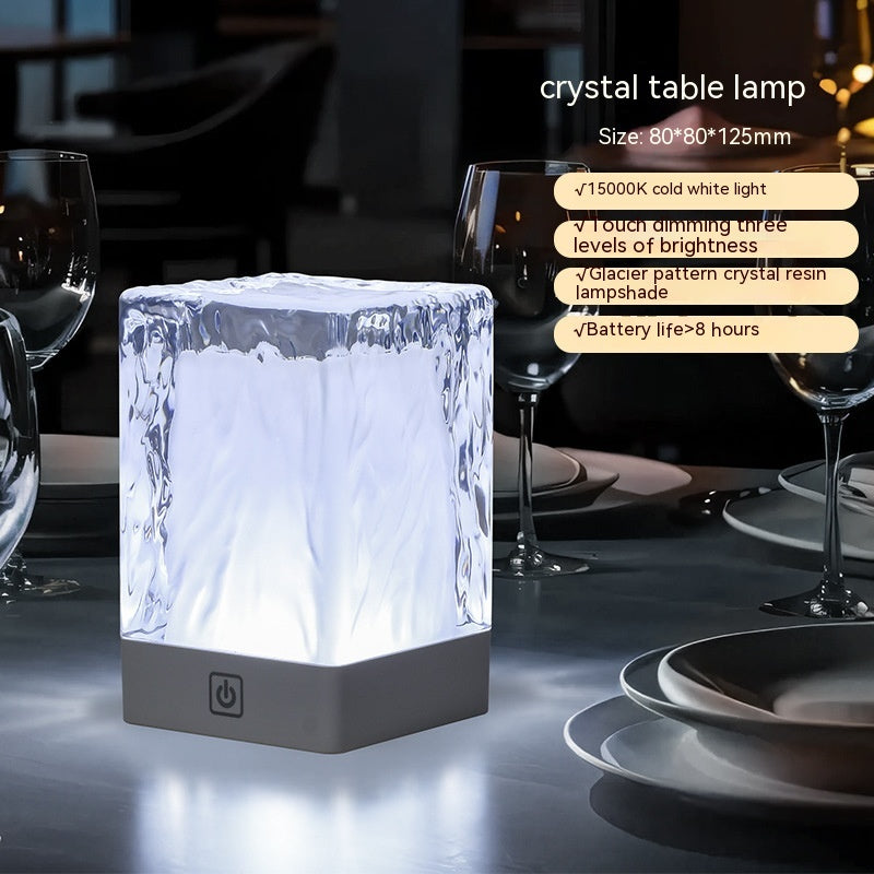 Square pillar crystal lamp