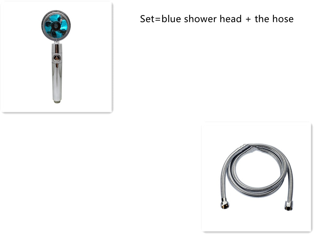 360 degree rotatable shower head with water saving flow function, with small fan