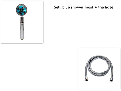 360 degree rotatable shower head with water saving flow function, with small fan