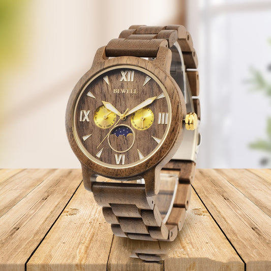 The Fashion Sports Quartz Wooden Watch.