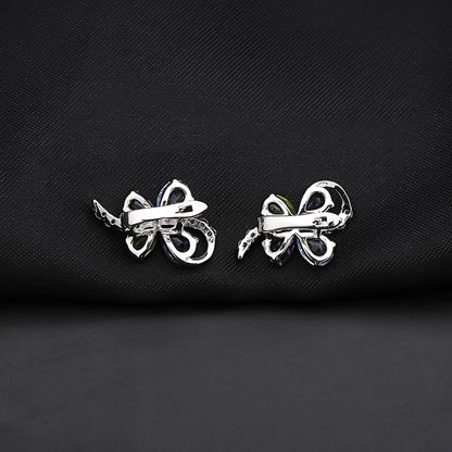 925 sterling silver butterfly shaped gemstone earrings