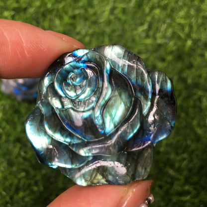 Rough Crystal Rose Flower Labradorite Stone for Crafts