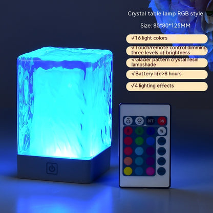 Square pillar crystal lamp