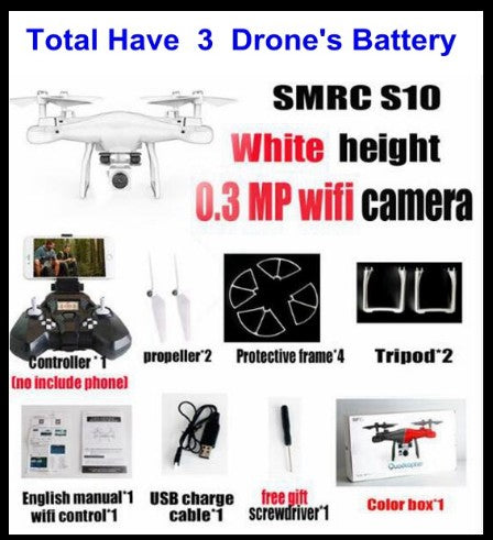 WiFi 2MP Camera With S10 SMRC FPV Quadcopter Drone UAV with Micro Remote Control