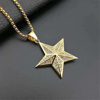 Stainless steel pentagram necklace