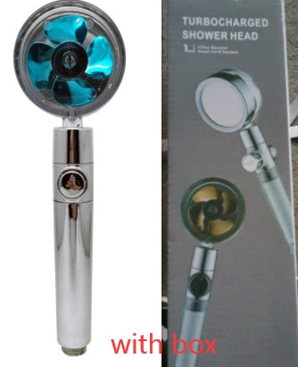 360 degree rotatable shower head with water saving flow function, with small fan