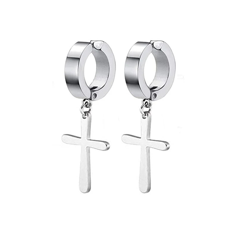 Stainless steel stud earrings for unpierced ear, magnet clip