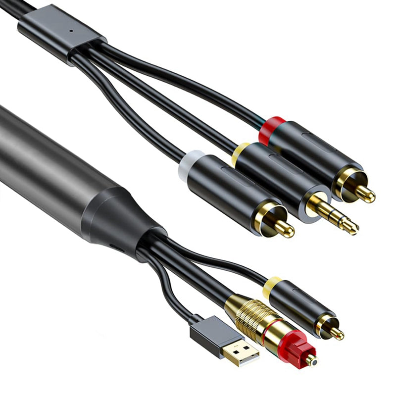 Digital Optical Cable Digital SPDIF/Optical & Coaxial To Analog L/R RCA &3.5Mm AUX Stereo Audio Cable