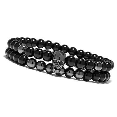 Double row skull bracelet