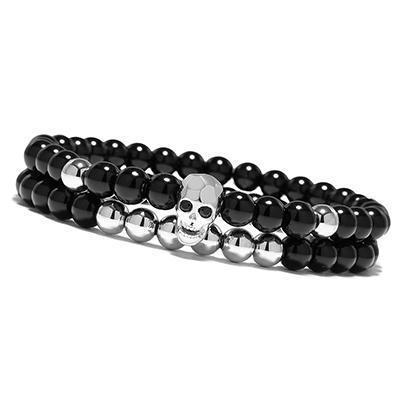 Double row skull bracelet