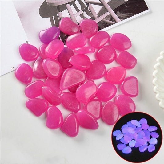 Fluorescent aquarium pebbles pink