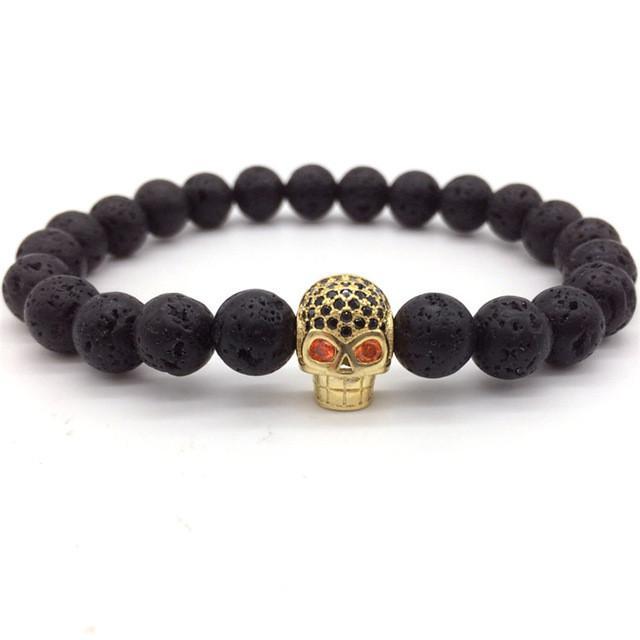 Skull charm bracelet