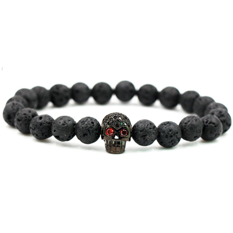 Skull charm bracelet black