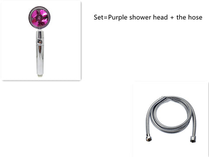 360 degree rotatable shower head with water saving flow function, with small fan