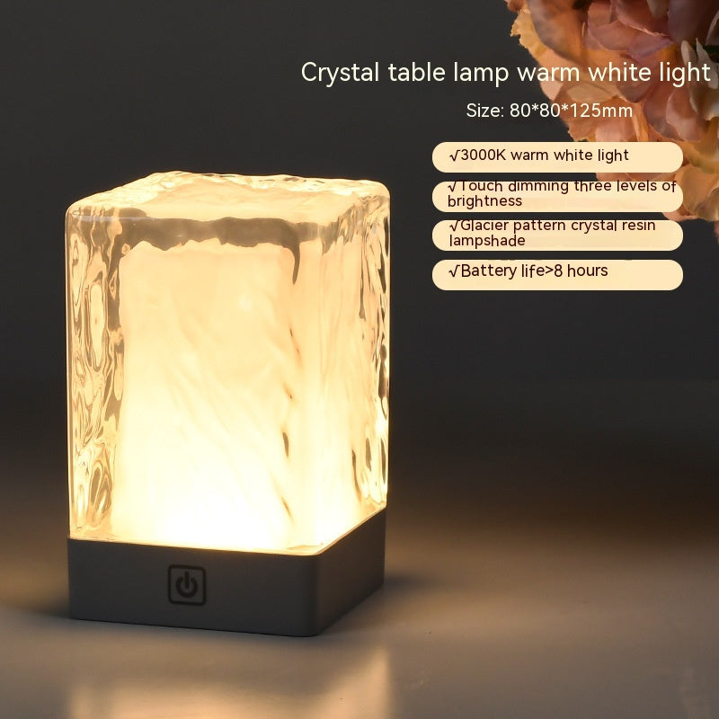 Square pillar crystal lamp