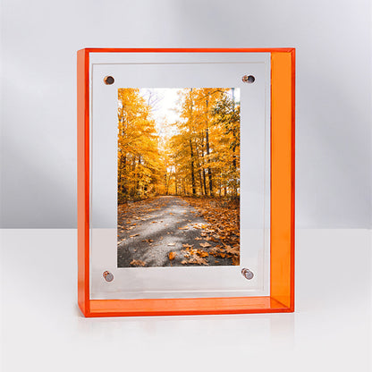 Transparent colored acrylic photo frame