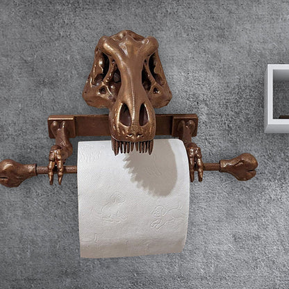 Metal toilet paper holder dinosaur