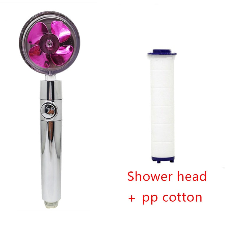 360 degree rotatable shower head with water saving flow function, with small fan