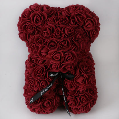 Valentine's Day Gift Rose Bear Eternal Flower Rose Teddy Bear PE Foam Bear 25cm Valentines Day