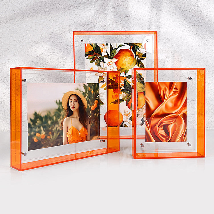 Transparent colored acrylic photo frame