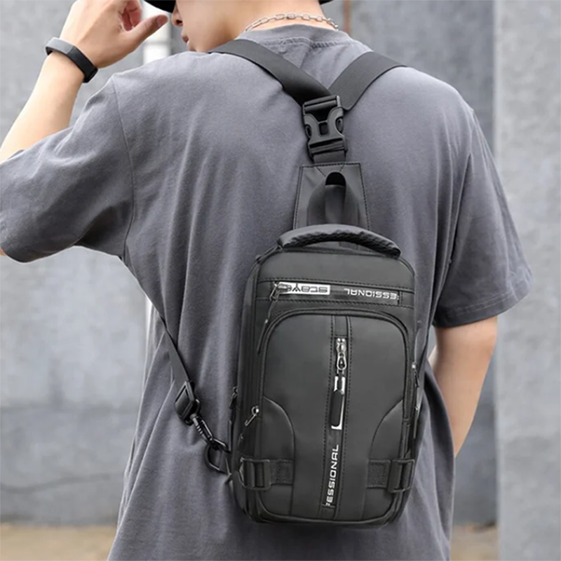 Men's multi-functional shoulder chest crossbody backpack