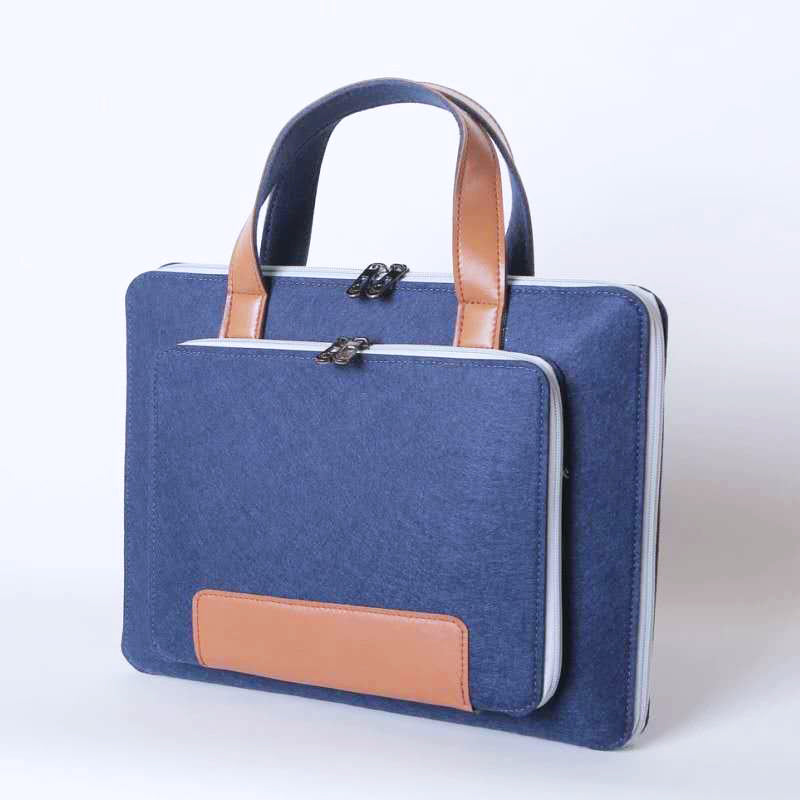 Fashionable felt laptop bag with handle