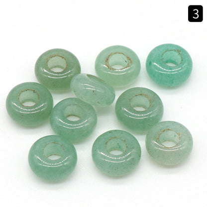 Natural abacus crystal agate jade with 5x10mm hole 4mm circle