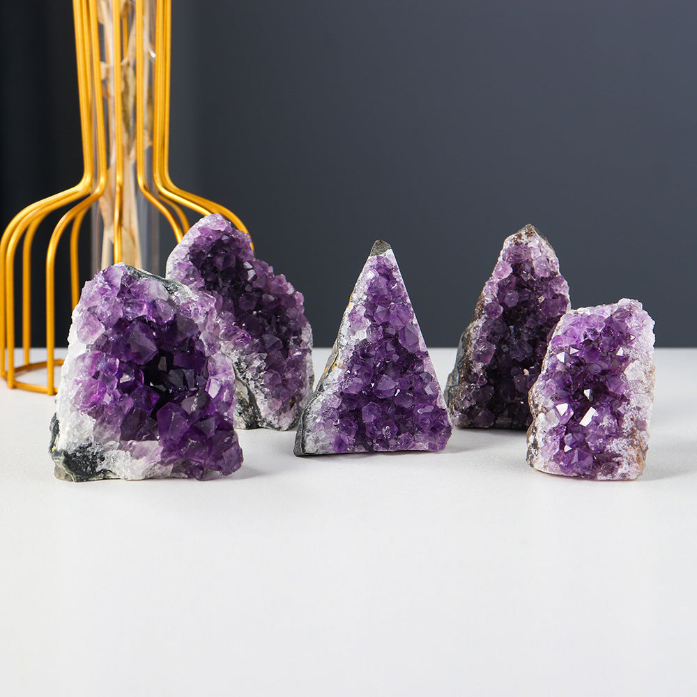 Natural Amethyst Cluster Decoration Raw Stone Mineral