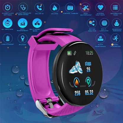 D18 Bluetooth smart watch for blood pressure, sports activities for Android and iOS devices