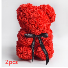 Valentine's Day Gift Rose Bear Eternal Flower Rose Teddy Bear PE Foam Bear 25cm Valentines Day