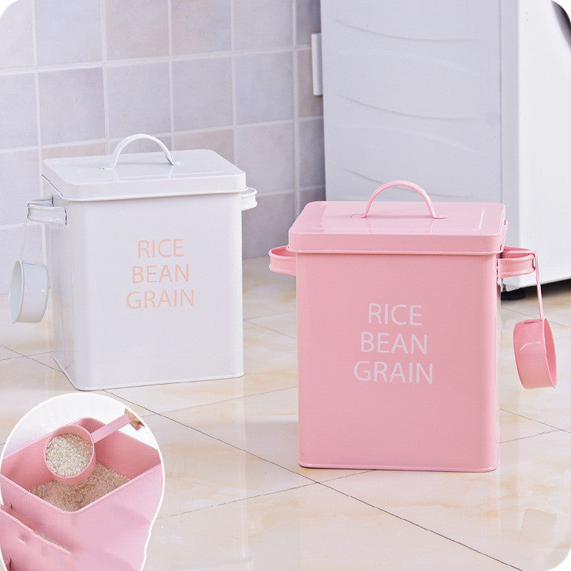 Pet Food Storage Bucket Thickened Iron Household Supplies Storage