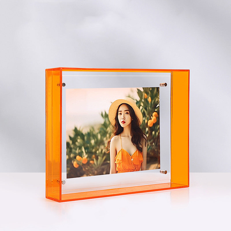 Transparent colored acrylic photo frame