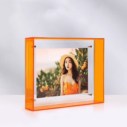 Transparent colored acrylic photo frame