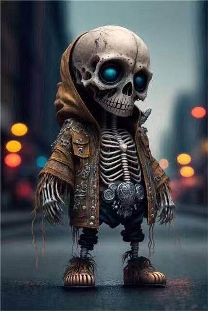 Halloween Cool Skeleton Figurines - Resin Skeleton Doll Ornament for Home Decor