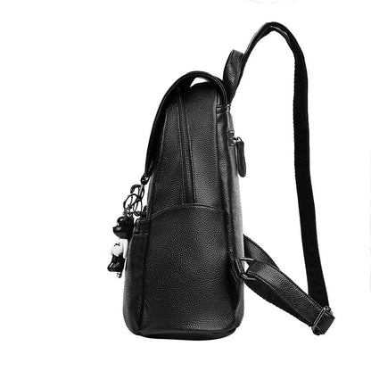 Women's Fashion Cattlehide Leather Soft Leather Casual All-matching Genuine Leather Backpack