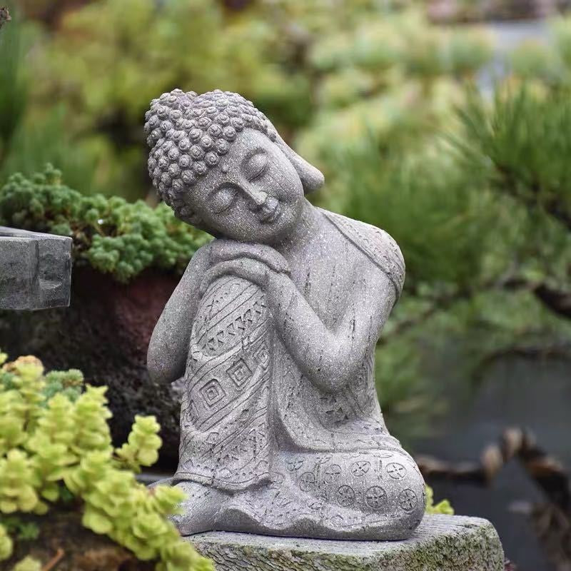 Resin Zen Buddha statue flower pot for garden decoration