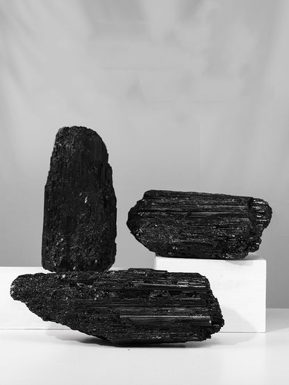 Natural Black Tourmaline Large Piece Of Raw Ore Ornament