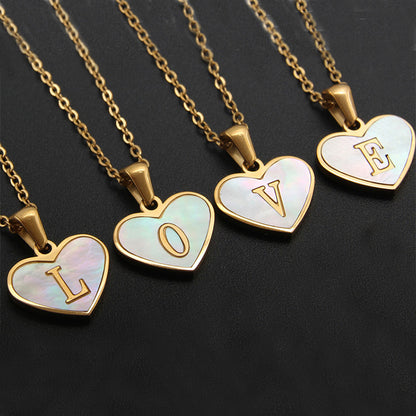 Heart necklace for women, jewelry for Valentine's day, various letters