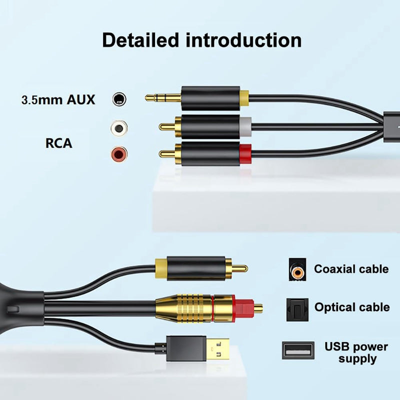 Digital Optical Cable Digital SPDIF/Optical & Coaxial To Analog L/R RCA &3.5Mm AUX Stereo Audio Cable