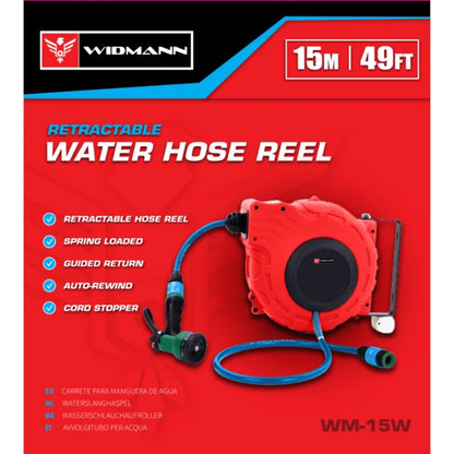 Widmann WM-15W: 15M Retractable Water Wall Hose Reel